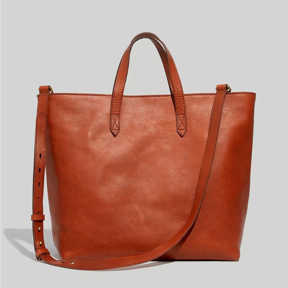 Madewell Zip-Top Transport Carryall Tote with crossbody shoulder strap